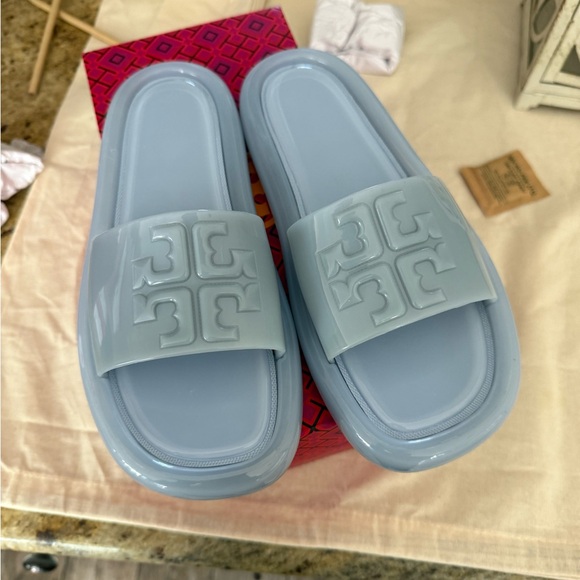 New Tory Burch Bubble Jelly You/ Color Dew Blue - Picture 4 of 7